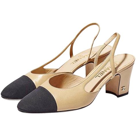 chanel shoes high heels black|chanel slingback beige and black.